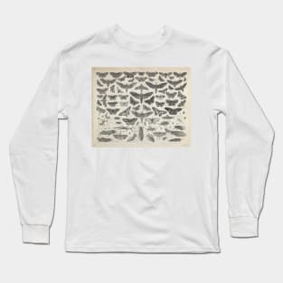 Moth / Insect Illustrated Guide - Vintage Illustration Long Sleeve T-Shirt